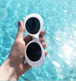 2019 goggle Kurt Cobain glasses oval sunglasses ladies trendy  hot Vintage retro sunglasses Women's white black eyewear UV