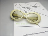 2019 goggle Kurt Cobain glasses oval sunglasses ladies trendy  hot Vintage retro sunglasses Women's white black eyewear UV